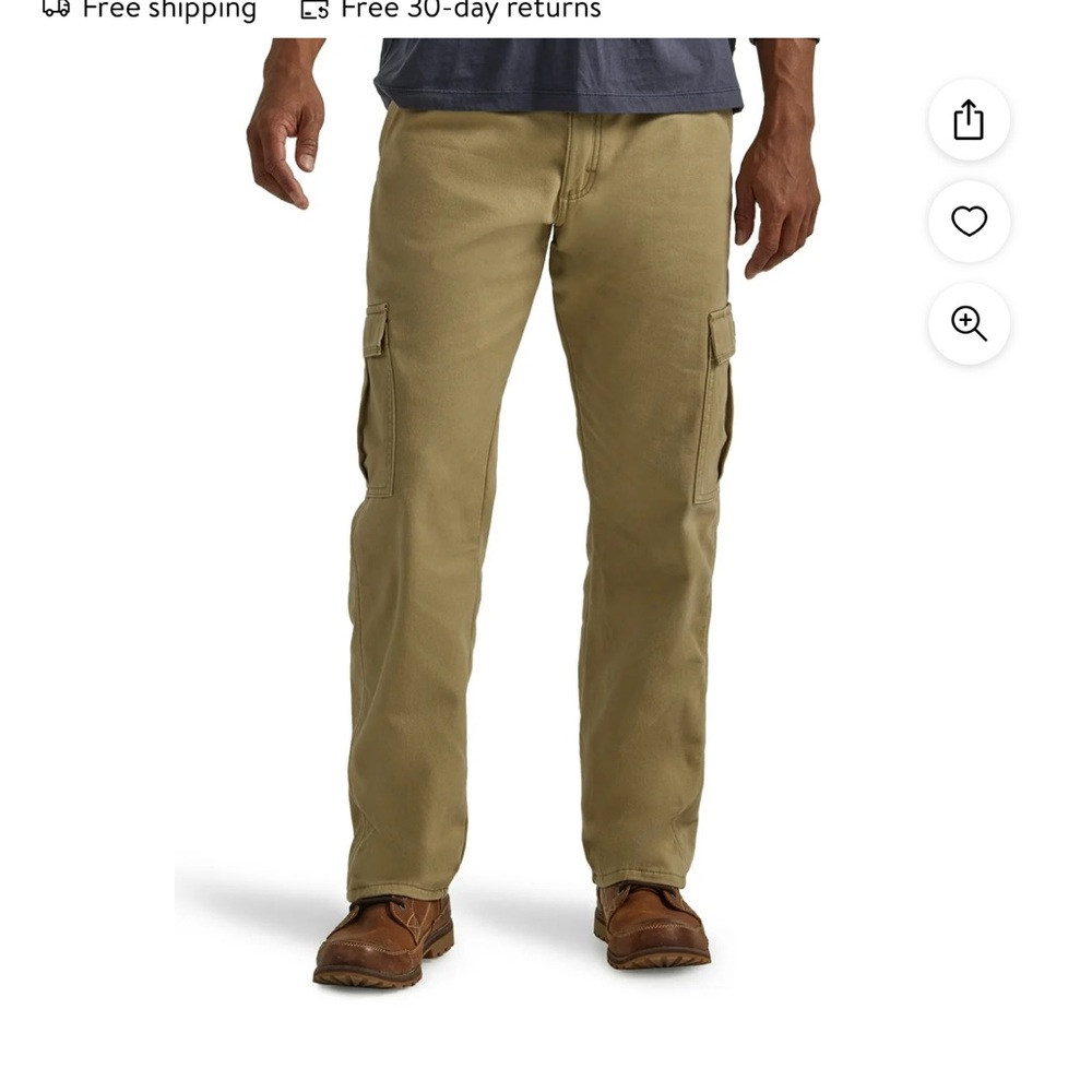 Men's Tan Cargo fleece lined pants